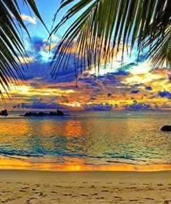 St Thomas Beach Sunset Landscape Paint By Numbers