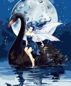 Girl Black Swan paint by numbers