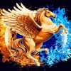 Golden Horse With Wings paint by numbers