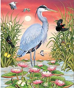 Grey Herons Birds paint by numbers