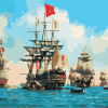 Naval Fleet Seascape Paint By Numbers