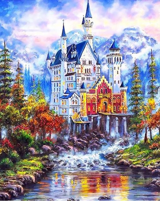 Fantasy Castle Landscape City - DIY Paint By Numbers - Numeral Paint