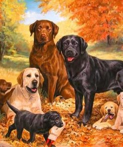 Dogs Family Painting- DIY Paint By Numbers - Numeral Paint