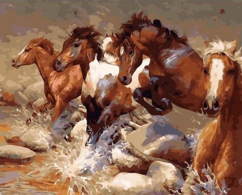 Running Horses paint by numbers