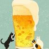 Cats Hover Around a Beer Cup Animals Paint By Numbers