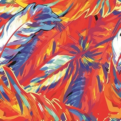 Bright Colored Feathers Abstract Paint By Numbers