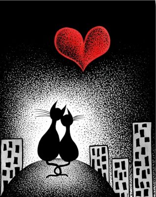 Cats In Love Cartoon And Animation Paint By Numbers