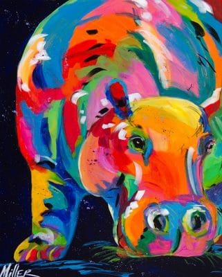 Colorful Hippo Animals Paint By Numbers
