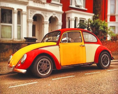 Colorful VW Beetle Paint By Numbers