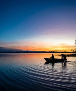 Boat Sunset Paint By Numbers