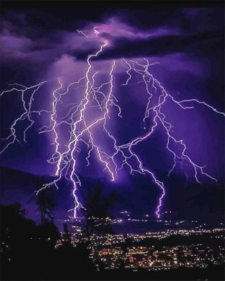 Lightning Purple Paint By Numbers