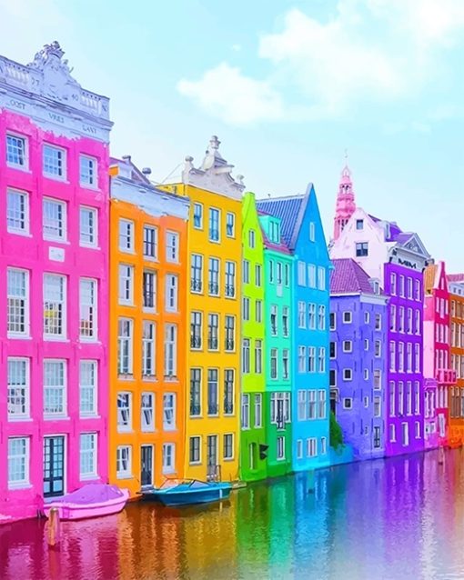 Aesthetic Colorful Buildings Paint By Numbers