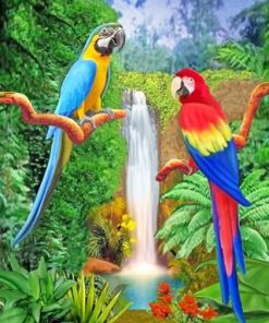 Beautiful Parrots Paint By Numbers