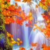 Beautiful Waterfall Autumn Paint By Numbers