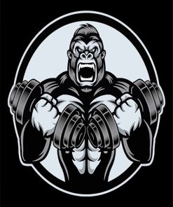 Black And White Strong Gorilla Paint By Numbers