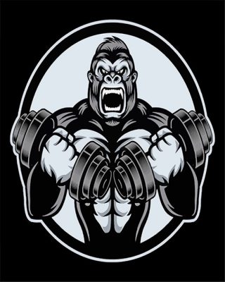 Black And White Strong Gorilla Paint By Numbers