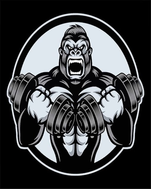 Black And White Strong Gorilla Paint By Numbers