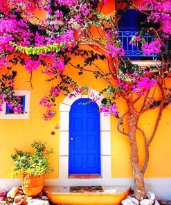 Blue Door Of Greek House Paint By Numbers