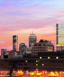 Boston City Skyline Paint By Numbers