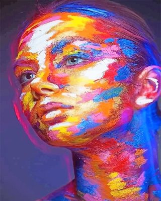 Colorful Face Woman Paint By Numbers