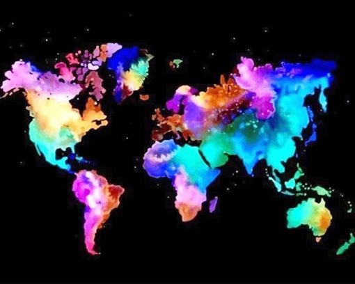 Colorful World Map Paint By Numbers