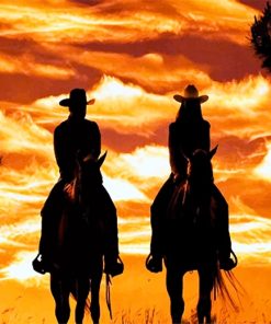 Cowboy Cowgirl Silhouette Paint By Numbers