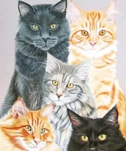 Cute Cats Art Paint By Numbers