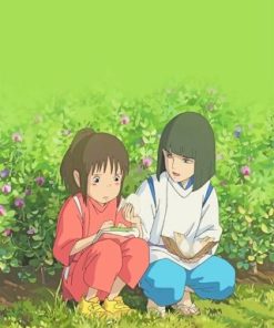 Cute Chihiro And Haku Talking Paint By Numbers