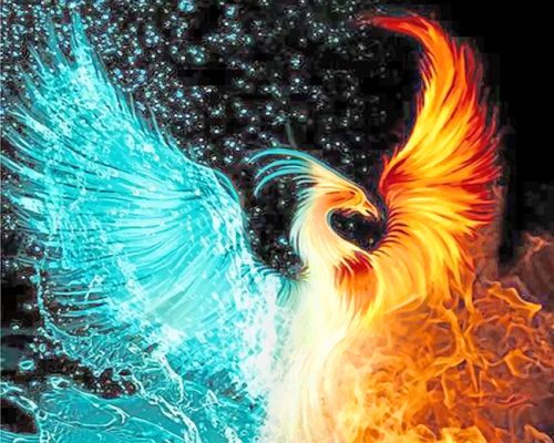 Fire And Water Phoenix Paint By Numbers