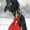 Girl With Black Horse Paint By Numbers