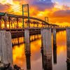 Long Beach Bridge California Sunset Paint By Numbers