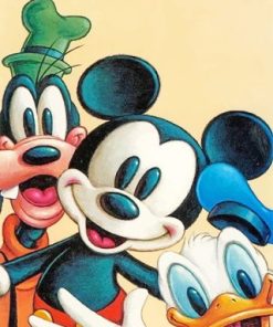 Mickey Mouse Goofy And Donald Duck Paint By Numbers