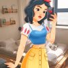 Modern Snow White Taking A Mirror Selfie Paint By Numbers