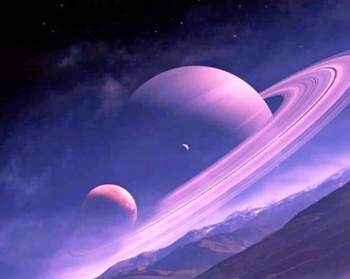 Purple Aesthetic Space Paint By Numbers