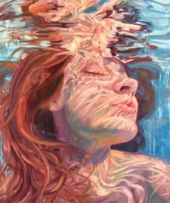 Red Head Woman Swimming Paint By Numbers