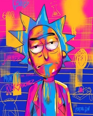 Colorful Rick Sanchez Paint By Numbers