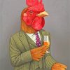 Rooster Wearing A Green Suit Paint By Numbers