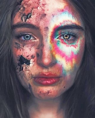 Sad Colorful Girl Paint By Numbers