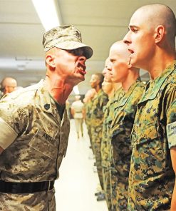 Soldiers Standing On White Floor Paint By Numbers