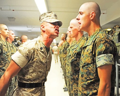 Soldiers Standing On White Floor Paint By Numbers