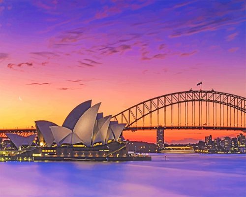 Sydney Opera House Sunset Paint By Numbers