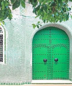 Traditional Moroccan Green Door Paint By Numbers