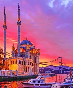 Turkey Ortaköy Mosque Sunset Paint By Numbers