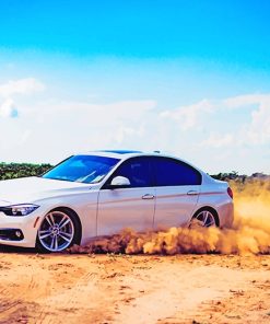 White BMW Sand Paint By Numbers