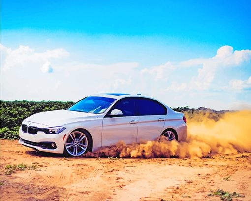 White BMW Sand Paint By Numbers