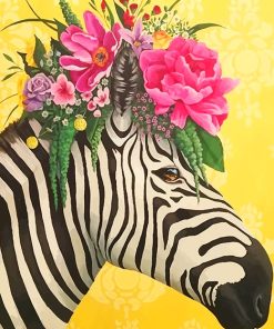 Zebra Flowers Crown Paint By Numbers