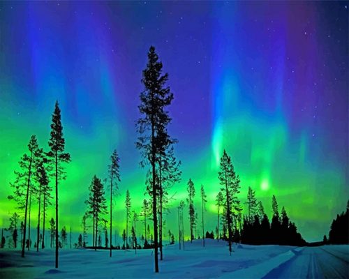 Arctic Aurora Landscape Paint By Numbers