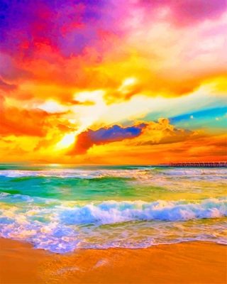 Beautiful Beach Sunset Paint By Numbers