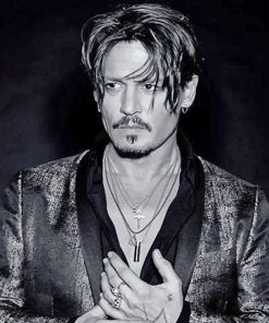 Black And White Johnny Depp Paint By Numbers