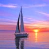 Sail Boat Sunset Paint By Numbers